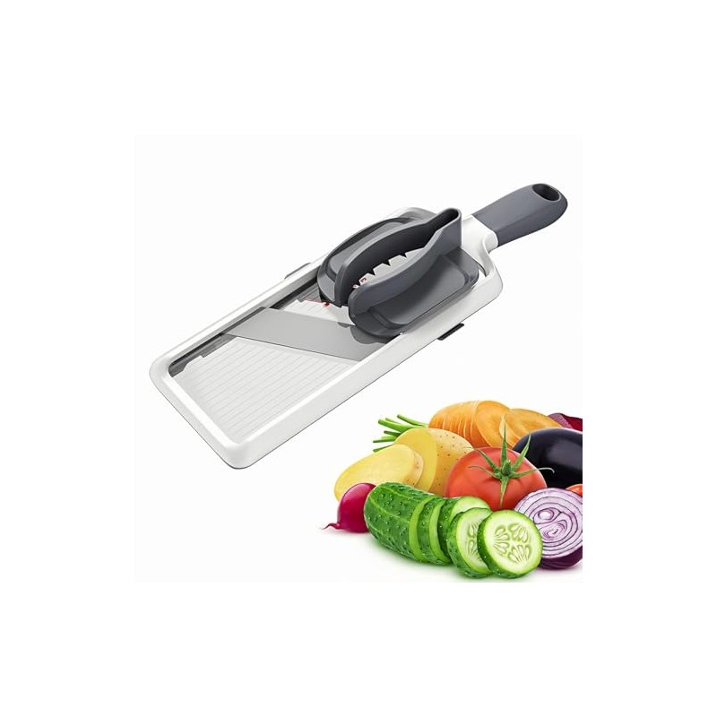 Handheld Mandoline Slicer, 3 Adjustable Thickness Settings, Kitchen Vegetable Chopper