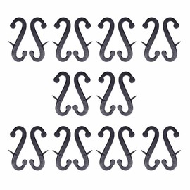 Renovators Supply Manufacturing Shutter Dogs Pair 6.25 in Black Decorative S Shaped Wrought Iron Shutter Dogs with Mounting Hardware Pack of 10