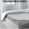 APEX FURNISHINGS Double Fitted Sheet, Grey, 100% Egyptian Cotton deep