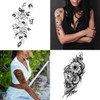 32pcs Black Rose Flower Temporary Tattoo Sticker For Women,Multiple Floral