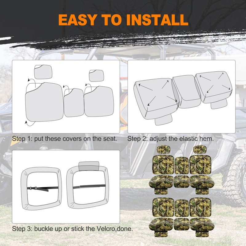 BORDAN UTV Waterproof Seat Cover for Can-Am Defender MAX 2018-2024/MAX