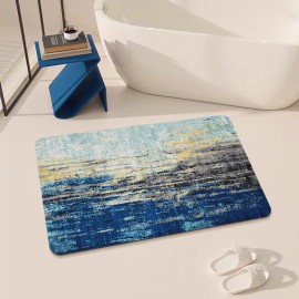 Modern Diatom Mud Plant Pattern Square Shape Bathroom Floor Mat-Anti-Slip Water Absorbent Quick-Drying Machine Madecolor: Grey, size: 40*60cm (diatom mud), specification: 400MMx600MM