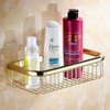 Beelee Wall Mounted Golden Brass Bathroom Commodity Shelf Shower Caddy