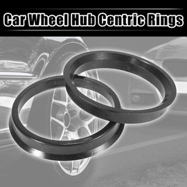 X AUTOHAUX Set of 4 Centring Rings Rim Centring Ring 57.1 mm to 65.1 mm Plastic Car Centric Rings Black