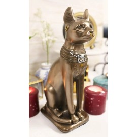 Ancient Egyptian Goddess Deity Bastet Large 11.5"H Figurine Ubasti Bast Cat
