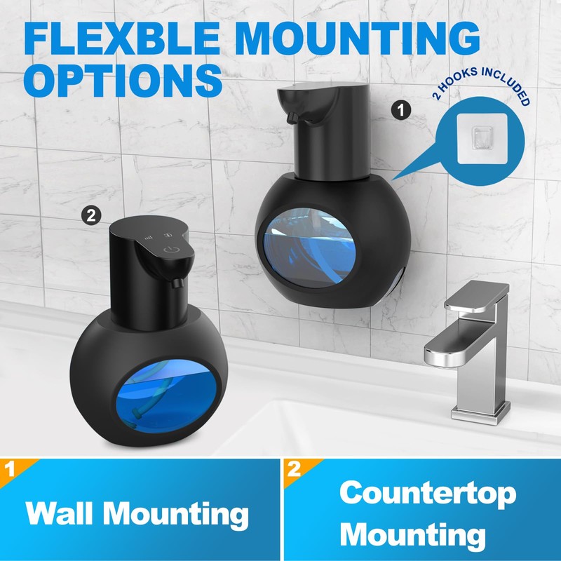 Automatic Soap Dispensers,15oz/420ml USB Touchless Automatic Foaming Soap Dispenser,Rechargeabled Wall