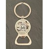 Keyring Bottle Opener Compatible with Route 66 Colour Silver and