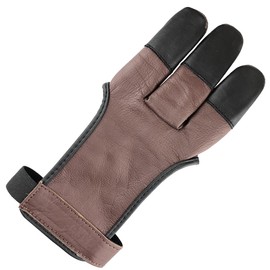 longbowmaker Traditional Shooting Glove 3 Finger Leather Archery Gloves Finger Protection AG31M