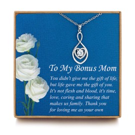 Vanjewnol Gifts for Mum, Birthday Gifts for Women, Infinity Heart Silver Necklaces for Women, Mom Necklace from Daughter/Son, Mothersday Gift for Stepmom/Mother in Law N01A