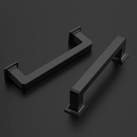 Amerdeco 10 Pack Matte Black Cabinet Pulls 3 Inch(76MM) Hole Centers Kitchen Cabinet Handles Cabinet Hardware Kitchen Handles for Cabinets Cupboard Handles Drawer Pulls ZH0019