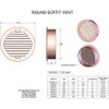 1.5" Round Louvered Copper Insert Vent with Screen