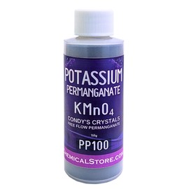 Potassium Permanganate - CHEMICALSTORE.COM Condy's Crystals, (100gr ~ 3.5oz) FreeFlow, Powder | 97% Pure KMnO4 | for Water Purification, Disinfection & Aquaculture | Removes Iron & Manganese