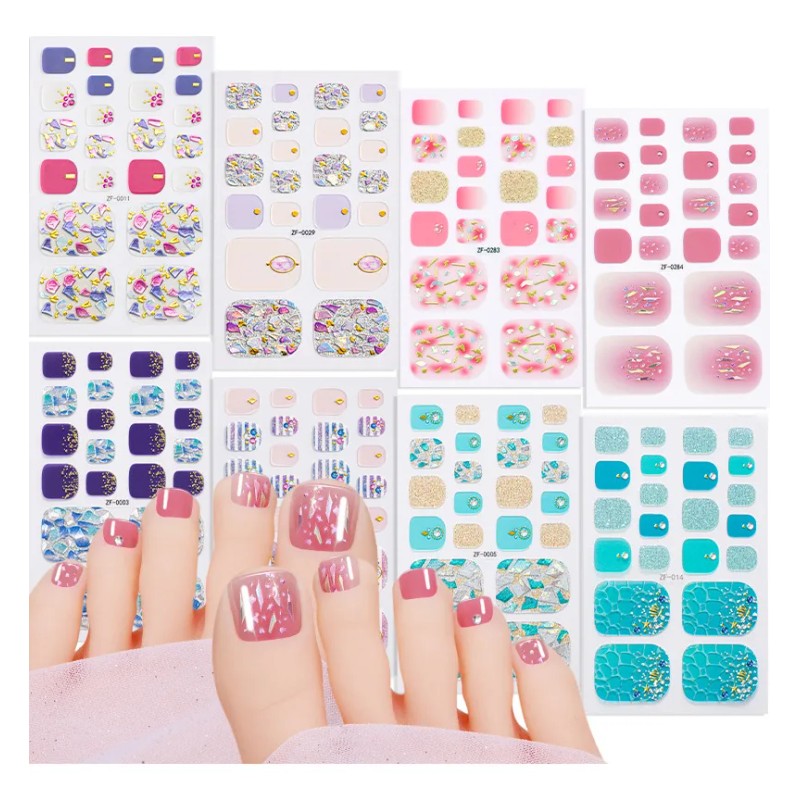Gel Nails Stickers Pegatinas Para Pie Uñas Múltiples Estilos