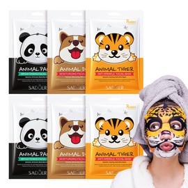 Face Masks Skincare- 6 Sheet Animals Face Mask Moisturizing And Smoothing Face Mask Gift Set Improve Dullness & Brighten- Face Masks Gifts For Teenage Girls Kids
