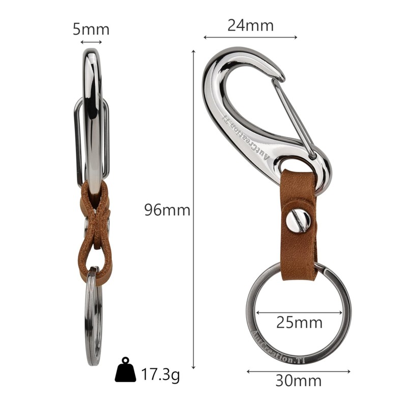 [AutCreation] Titanium Carabiner Key Chain Key Ring Lightweight Keychain Silver