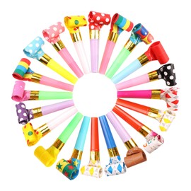 Pack of 20 Colourful Children's Birthday Whistles, Plastic Whistle for Children, Party Accessories, Party Noise Maker, Children's Carnival Horn, Party Cheer Props, Suitable for Parties, Gatherings,