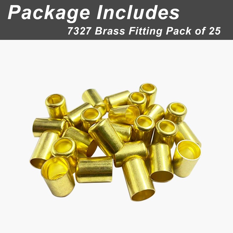 25 PCS 7327 Hose Ferrules Brass Fitting, 0.625in ID x