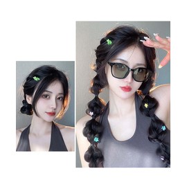 2 PCS Bubble Braided Ponytails Hair Extensions Synthetic Braid Wig with Elastic Hair Band Hairpieces for Women Girls DIY Daily Wear Accessories (Brownish black)