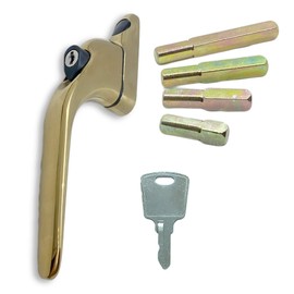 Gold UPVC Universal Inline Window Handle Double Glazing Espag Lock Smart Spindle
