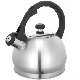 Luckyberg Modern Induction Whistling Kettle Made of Stainless Steel, Tea Kettle for All Hobs, Whistling Kettle, Kettle for Tea Coffee, Approx. 1.8 L, Silver