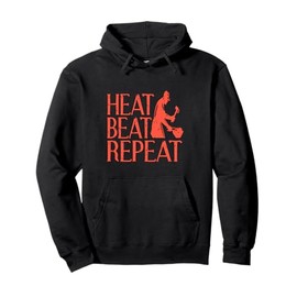 Heat Beat Repeat Retro Vintage IRONWORKER Designs Present Pullover Hoodie