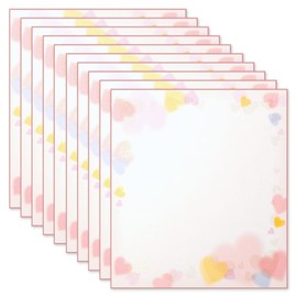 Midori 33115006 Colored Paper Glitter Heart Pattern Set of 10