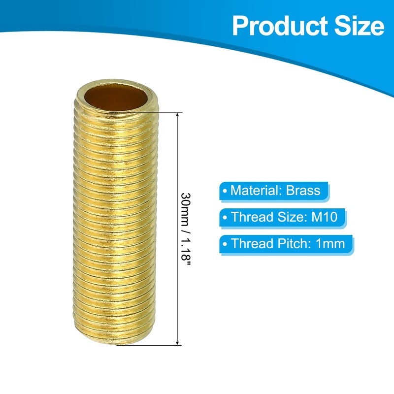 PATIKIL M10 Fine Thread Lamp Pipe, 5 Pack 30mm Threaded