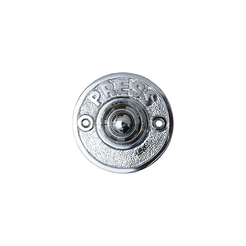 Vintage Door Bell Push Button 'Press' Round Chrome Plated 60mm