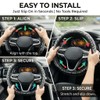 JDDRY PVC Leather Steering Wheel Cover, Leopard Steering Wheel Protector,