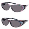 2 Pair Polarized Fit Over Oval Sunglasses - small -Floral/Deep