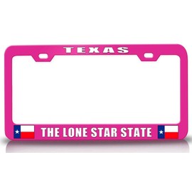 Custom Brother - Texas The Lone Star State Texas Flag Metal Car SUV Truck License Plate Frame Pn h40