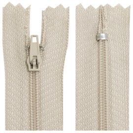Aerzetix - C63489 - Set di 10 Cerniere Lampo a Spirale N°3 Non separabile 45cm in Nylon - cursore autobloccante in Metallo - Colore Beige Chiaro - Abbigliamento Cucito Pantaloni merceria