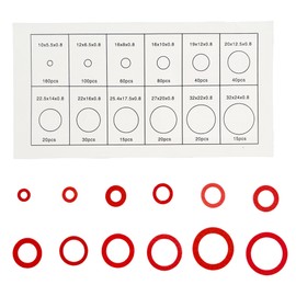Red Steel Paper Fiber Flat Washers Kit,Yenghome 12 Size Insulation Washer Assorted Set with Box for Electrical Connections on Household Commercial Appliances