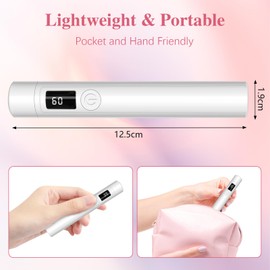 VMUTGA UV Lamp for Gel Nails, Portable Mini UV Nail Lamp with Stand and 4 Silicone Heads, Rechargeable, 2 Time Keeping Modes, for Gel Nail Polish, for Quick Curing of Nail Glue Nail Tips