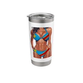 Congolese Flag Women Bikini Outfit Heritage Congo Stainless Steel Insulated Tumbler
