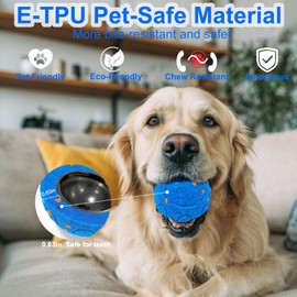 Huimpet Interactive Dog Ball, Automatic Moving, Bouncing Chew Toys, Wicked Balls with 3 Modes, E-TPU Vibrating Dog Ball for Medium and Large Dogs, IP54 Waterproof, Birthday Gifts for Dogs(Blue)