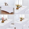White Spandex Tablecloth 6ft Tight Fitted Washable Stretch Table Cover