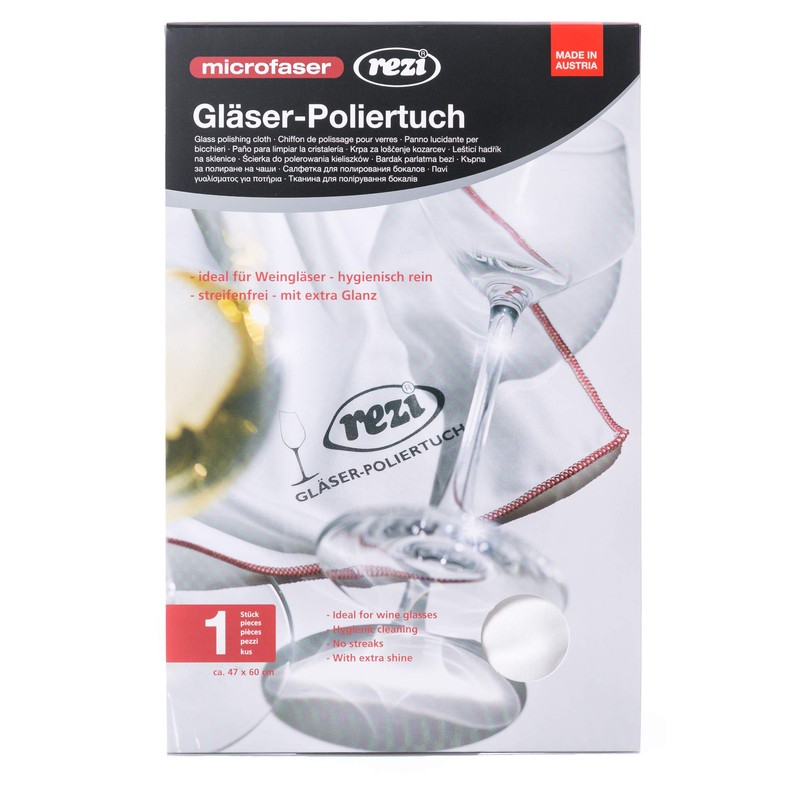 REZI Microfaserprodukte GmbH Glass Polishing Cloth, White, Red Rimed, 47