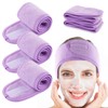 Whaline Spa Facial Headband 4 Packs Head Wrap Terry Cloth