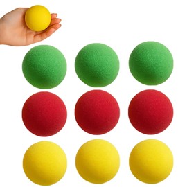 LandReCol Pack of 9 Foam Balls, Softball for Children, Small Softball, 5 cm Balls for Ball Pit, Safe Indoor Fun with Bright Colours, Ideal for Colour Learning and Party Games