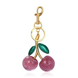 GGTTNRT Cherry Bag Charm Cherry Keychain Keyrings for Women, Bag Charms for Womens Handbags, Cute Cherry Car Keychain for Backpacks Wallets Keychain (Pink)