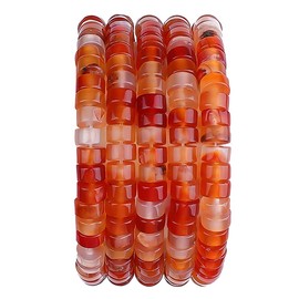 BEADIA Natural Red Agate Spacer Beads Caps Loose Semi Gemstone for Beading Jewelry Making 6mmx3mm 38cm