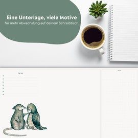 Ligarti Desk Pad Paper (100% Sustainable) A3+ Weekly Planner Pad with To Do List and Changing Motifs - Weekly Planner Undated, Desk Mat (Cuddly Toys)