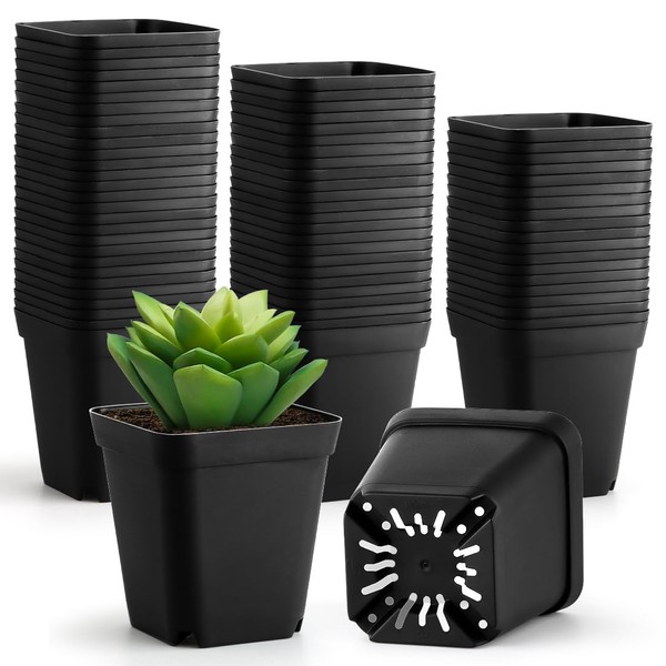 BTPLASTIK BTPLASTIK 80 Pcs Nursery Pots 4 Inch, Plastic Seed