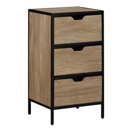 OSP Home Furnishings Freeport 3-Drawer Accent Storage Cabinet Engineered Wood in Oak Assembled