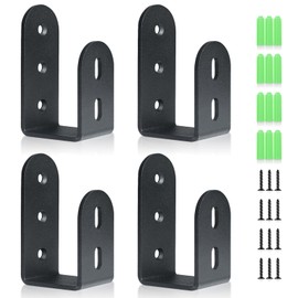 Riuog Heavy Duty Door Barricade Brackets - Steel U Bracket Door Security Bar for Indoor & Outdoor (4 Pack)