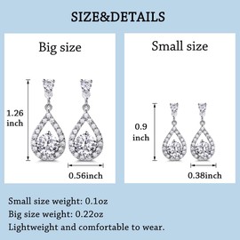 GULICX Weddding Earrings for Bride Bridesmaid, Silver Plated Clear Cubic Zirconia Dangle Earrings for Women