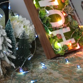 Vigdur Globe String Lights - Cute Decorative String Lights Battery Operated with 20 Mini Bead Bulbs, Indoor String Light for Outside Backyard Porch Balcony Party(Blue)