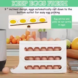 Egg Containers.Refrigerator Organizer.Egg Holder for Refrigerator.Egg Holder.Plastic Refrigerator Organizer Resistant,Portable,Stackable and Compact Ideal for Kitchen. (white)