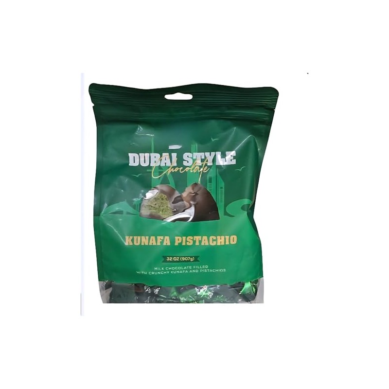 Dubai Style Chocholate Kunafa Pistachio - Luxury Rich Milk Chocolate,